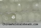 CRB1280 15.5 inches 6*10mm faceted rondelle white moonstone beads