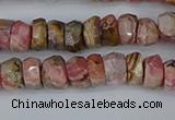 CRB1282 15.5 inches 4*6mm faceted rondelle rhodochrosite beads