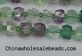 CRB1286 15.5 inches 4*6mm faceted rondelle fluorite beads