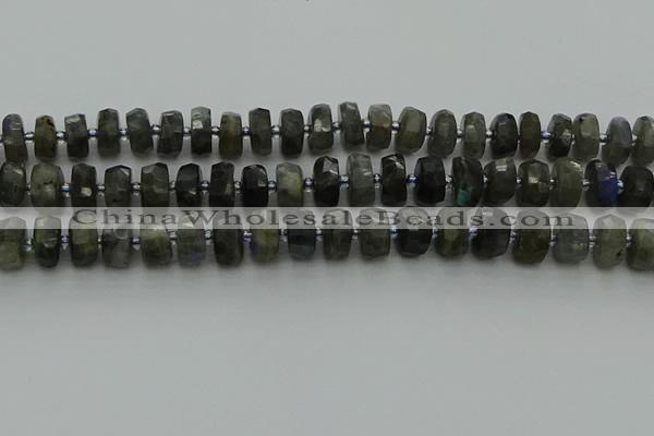 CRB1301 15.5 inches 6*10mm faceted rondelle labradorite beads