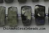 CRB1305 15.5 inches 8*18mm faceted rondelle labradorite beads