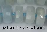 CRB1316 15.5 inches 8*18mm faceted rondelle aquamarine beads