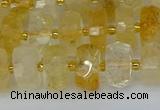 CRB1321 15.5 inches 6*10mm faceted rondelle citrine beads