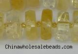 CRB1324 15.5 inches 8*16mm faceted rondelle citrine beads