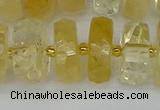 CRB1325 15.5 inches 8*18mm faceted rondelle citrine beads