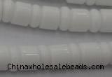 CRB133 15.5 inches 6*12mm & 10*12mm rondelle white porcelain beads