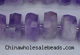 CRB1333 15.5 inches 7*14mm faceted rondelle lavender amethyst beads