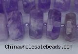 CRB1334 15.5 inches 8*16mm faceted rondelle lavender amethyst beads