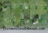 CRB1352 15.5 inches 6*12mm faceted rondelle green rutilated quartz beads