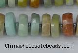 CRB1361 15.5 inches 6*10mm faceted rondelle Chinese amazonite beads