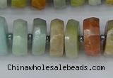 CRB1362 15.5 inches 6*12mm faceted rondelle Chinese amazonite beads