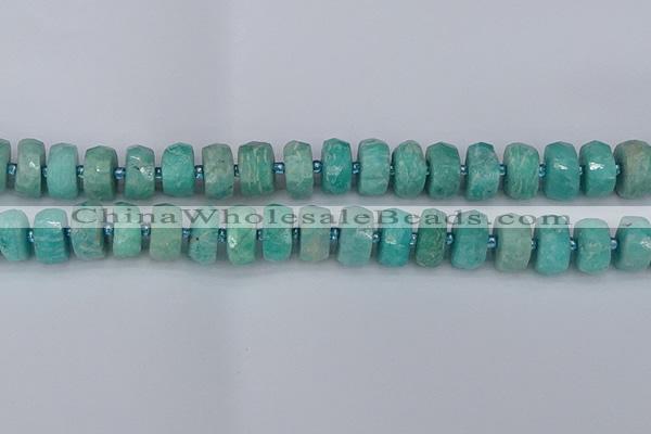 CRB1373 15.5 inches 7*14mm faceted rondelle amazonite beads