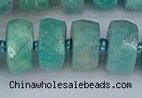 CRB1374 15.5 inches 8*16mm faceted rondelle amazonite beads