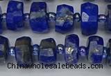 CRB1391 15.5 inches 6*10mm faceted rondelle lapis lazuli beads