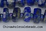 CRB1393 15.5 inches 7*14mm faceted rondelle lapis lazuli beads