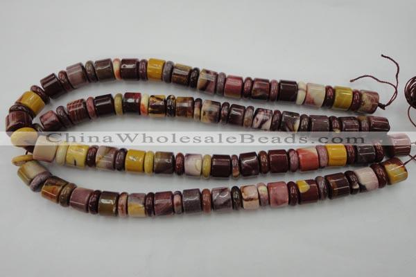 CRB141 15.5 inches 6*12mm & 10*12mm rondelle mookaite jasper beads