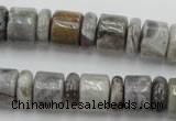 CRB143 15.5 inches 6*12mm & 10*12mm rondelle silver needle agate beads