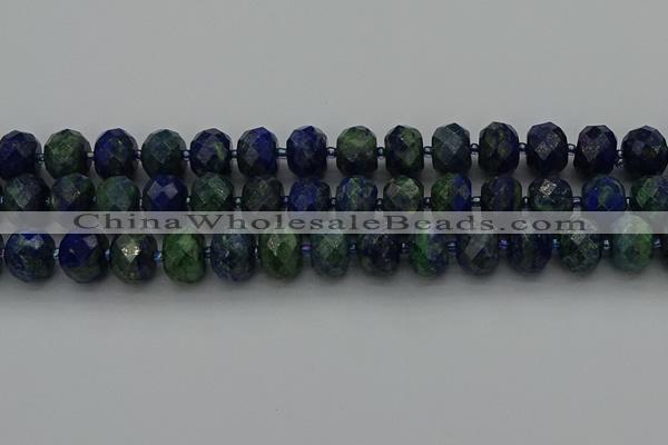 CRB1455 15.5 inches 10*14mm faceted rondelle chrysocolla beads