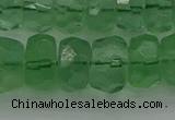 CRB1461 15.5 inches 6*12mm faceted rondelle green fluorite beads