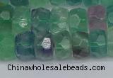 CRB1464 15.5 inches 5*8mm faceted rondelle fluorite beads