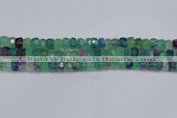 CRB1464 15.5 inches 5*8mm faceted rondelle fluorite beads