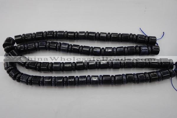 CRB152 15.5 inches 6*12mm & 10*12mm rondelle blue dumortierite beads