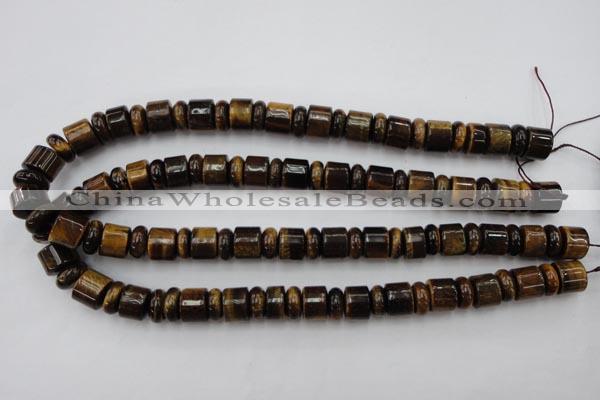 CRB154 15.5 inches 6*12mm & 10*12mm rondelle yellow tiger eye beads