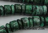 CRB175 15.5 inches 4*12mm – 8*12mm rondelle green picture jasper beads