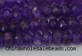 CRB1804 15.5 inches 4*6mm faceted rondelle amethyst beads