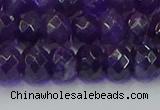 CRB1805 15.5 inches 5*8mm faceted rondelle amethyst beads