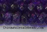 CRB1806 15.5 inches 6*10mm faceted rondelle amethyst beads