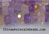 CRB1807 15.5 inches 4*6mm faceted rondelle ametrine beads