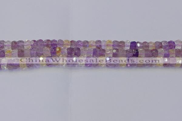 CRB1807 15.5 inches 4*6mm faceted rondelle ametrine beads