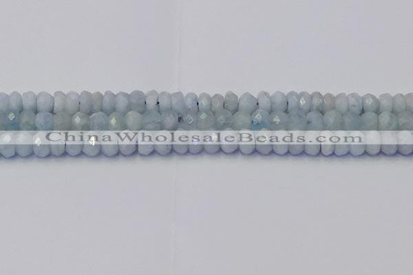CRB1826 15.5 inches 5*7mm faceted rondelle aquamarine beads