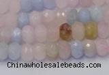 CRB1828 15.5 inches 4*6mm faceted rondelle morganite beads