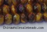 CRB1841 15.5 inches 5*8mm faceted rondelle yellow tiger eye beads