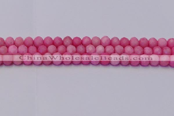 CRB1850 15.5 inches 6*10mm faceted rondelle pink opal beads