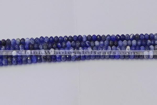 CRB1856 15.5 inches 4*6mm faceted rondelle sodalite beads