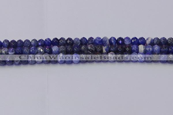 CRB1857 15.5 inches 5*8mm faceted rondelle sodalite beads