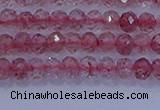 CRB1863 15.5 inches 2*3mm faceted rondelle strawberry quartz beads