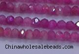 CRB1879 15.5 inches 2.5*4mm faceted rondelle red tourmaline beads