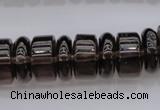 CRB188 15.5 inches 6*16mm – 10*16mm rondelle smoky quartz beads