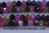 CRB1888 15.5 inches 2.5*4mm faceted rondelle tourmaline beads