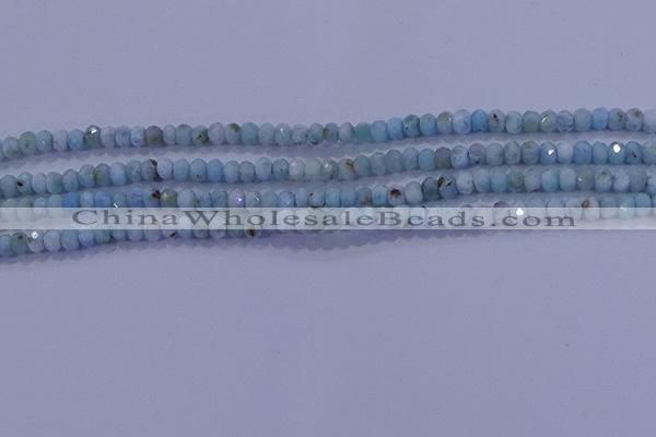 CRB1893 15.5 inches 2*3mm faceted rondelle larimar beads