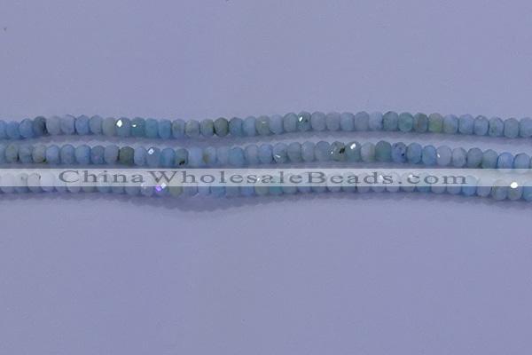 CRB1894 15.5 inches 2.5*4mm faceted rondelle larimar beads