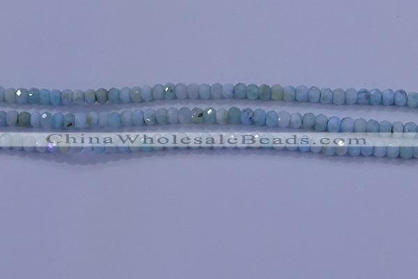 CRB1895 15.5 inches 3*5mm faceted rondelle larimar beads