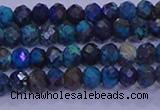 CRB1907 15.5 inches 2.5*4mm faceted rondelle chrysocolla & turquoise beads