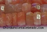 CRB1933 15.5 inches 6*12mm faceted rondelle sunstone beads