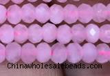 CRB1940 15.5 inches 2.5*4mm faceted rondelle rose quartz beads