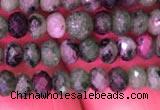 CRB1975 15.5 inches 3*4mm faceted rondelle ruby zoisite beads